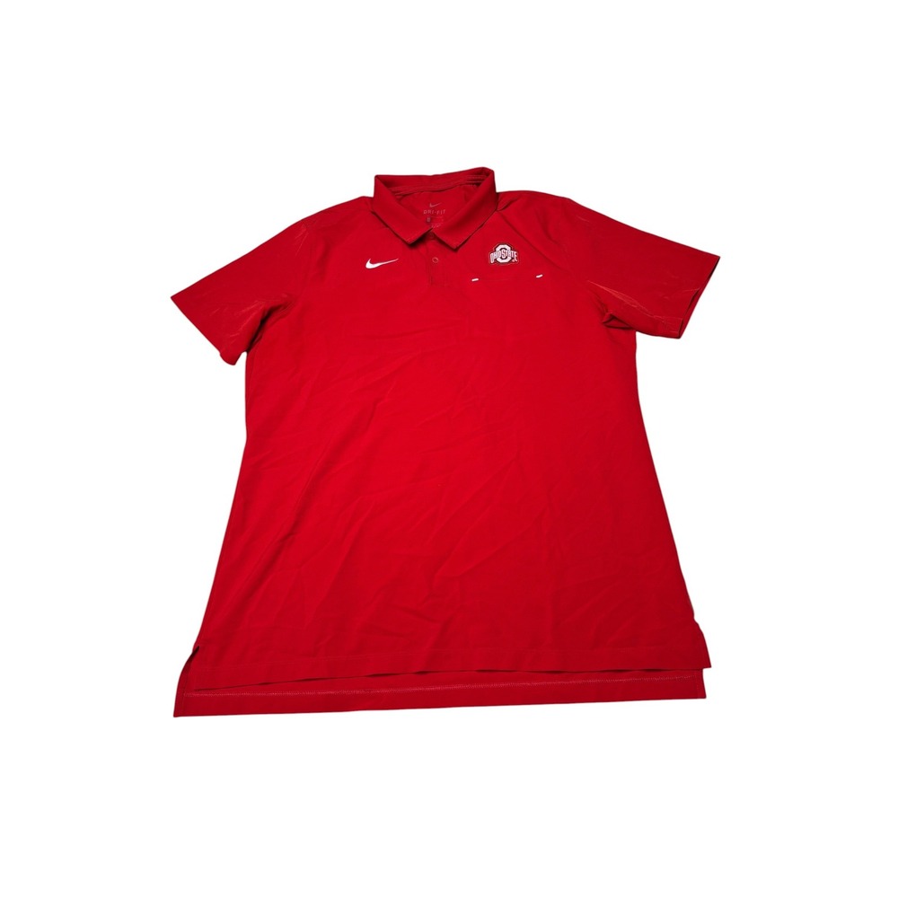Nike Ohio State Buckeyes Dri-FIT On-Field Polo Shirt Red Mens Large AR8894-657